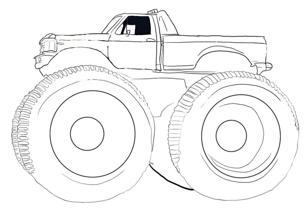 Free printable monster truck coloring pages for kids