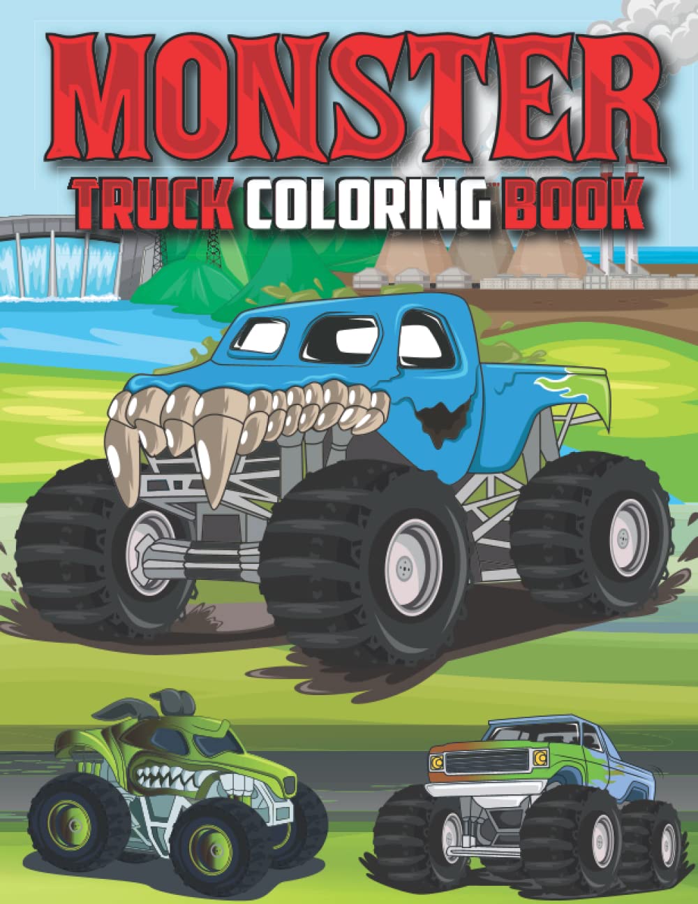 Monster truck coloring book for kids simple coloring book for boys and girls gift for preschoolers easy to use cars drawing for relaxation age
