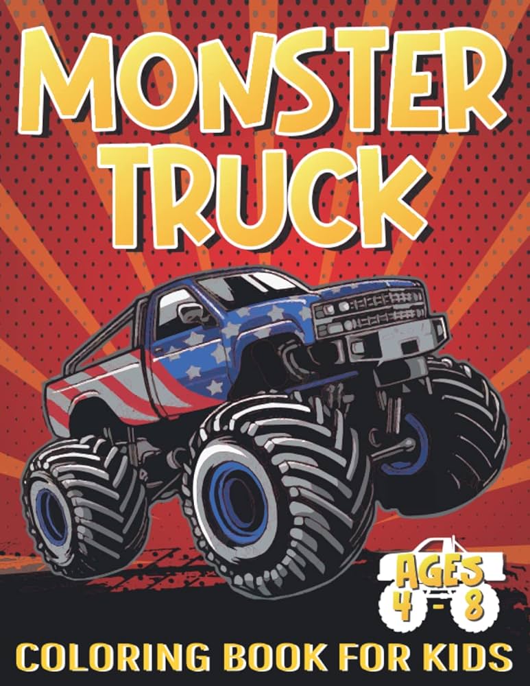 Monster truck coloring book for kids ages