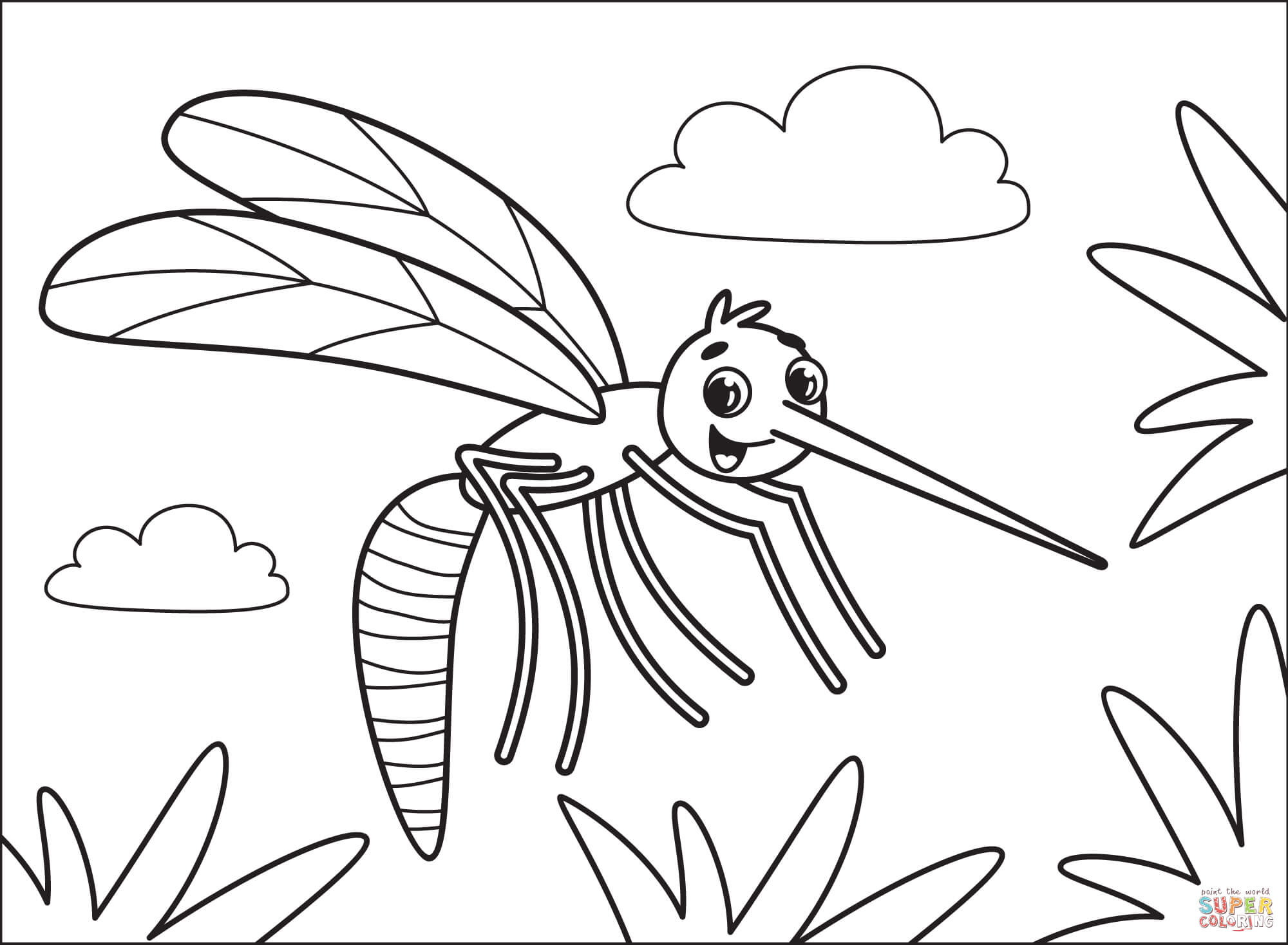 Mosquito coloring page free printable coloring pages
