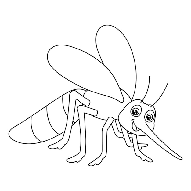 Premium vector mosquito coloring page isolated for kids