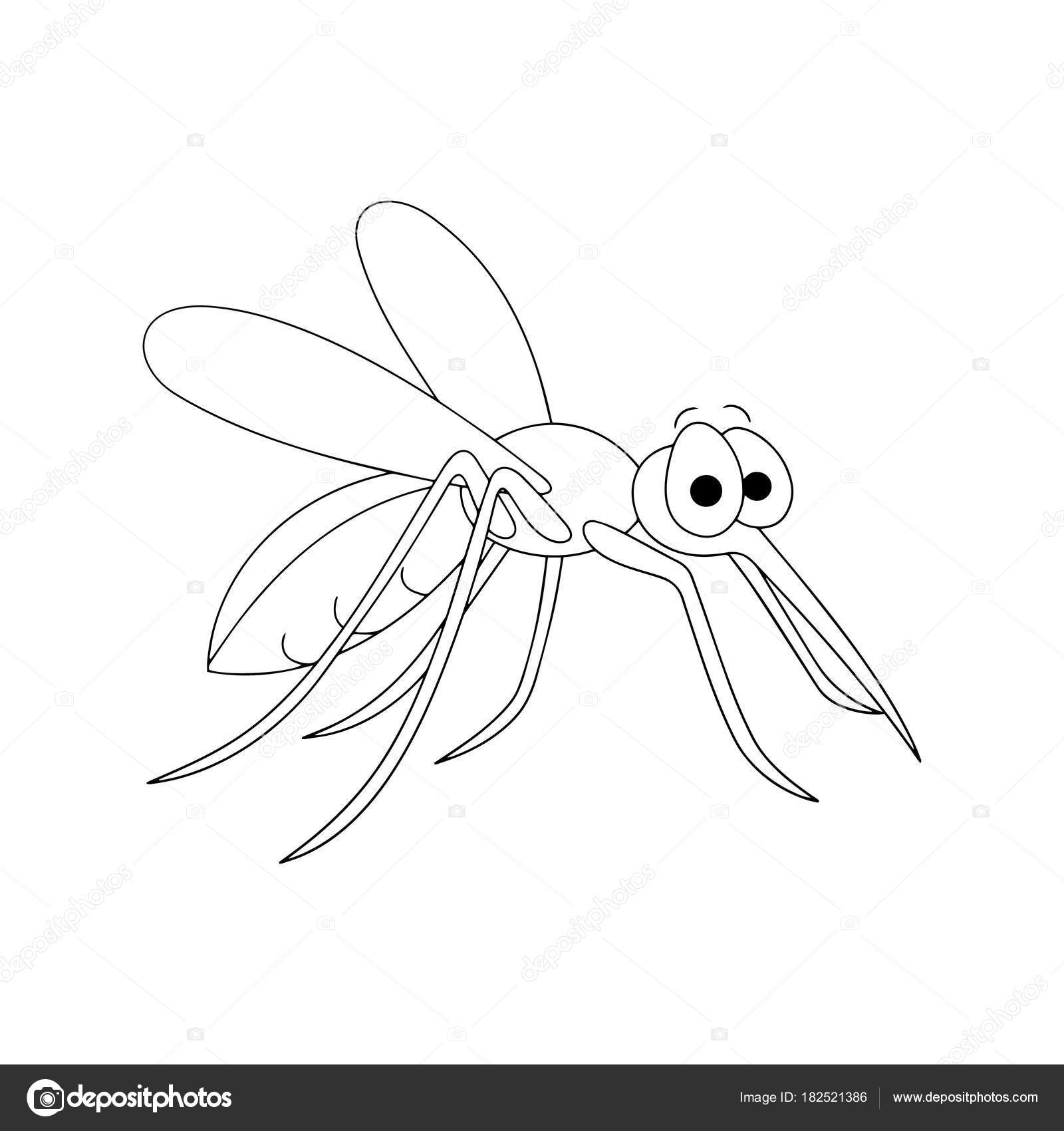 Cute cartoon mosquito white background childrens prints shirt color book stock vector by foxynguyen