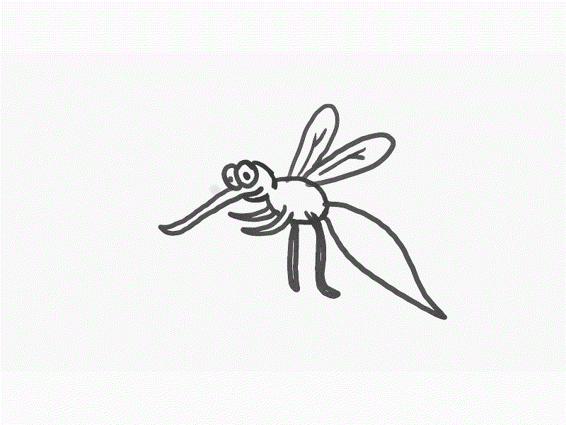 Mosquito flying drawing d animation by retro vectors limited on