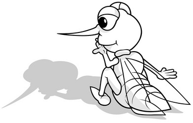 Mosquito outline drawing insect vector images over