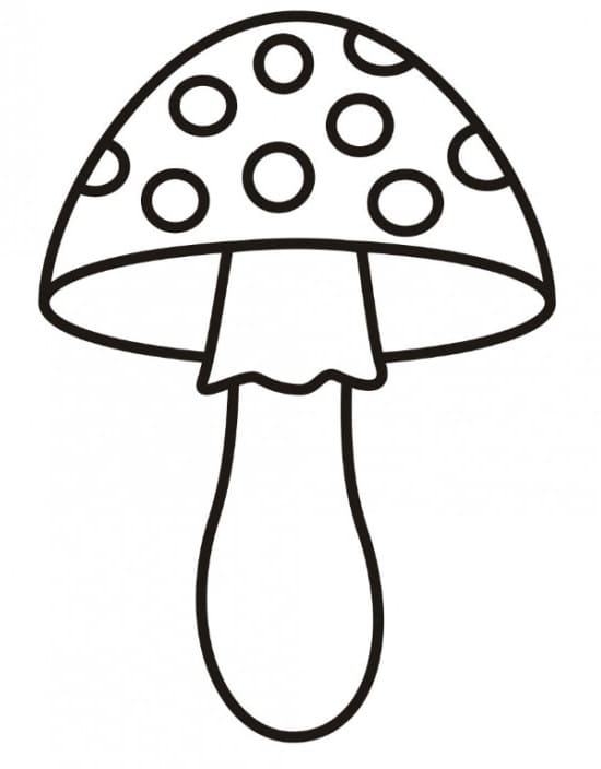 Simple mushroom coloring page