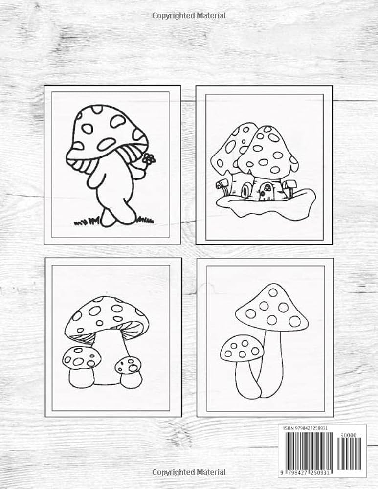 Simple mushrooms coloring book mushroom coloring book simple coloring designs of mushroom philpott bernard m books
