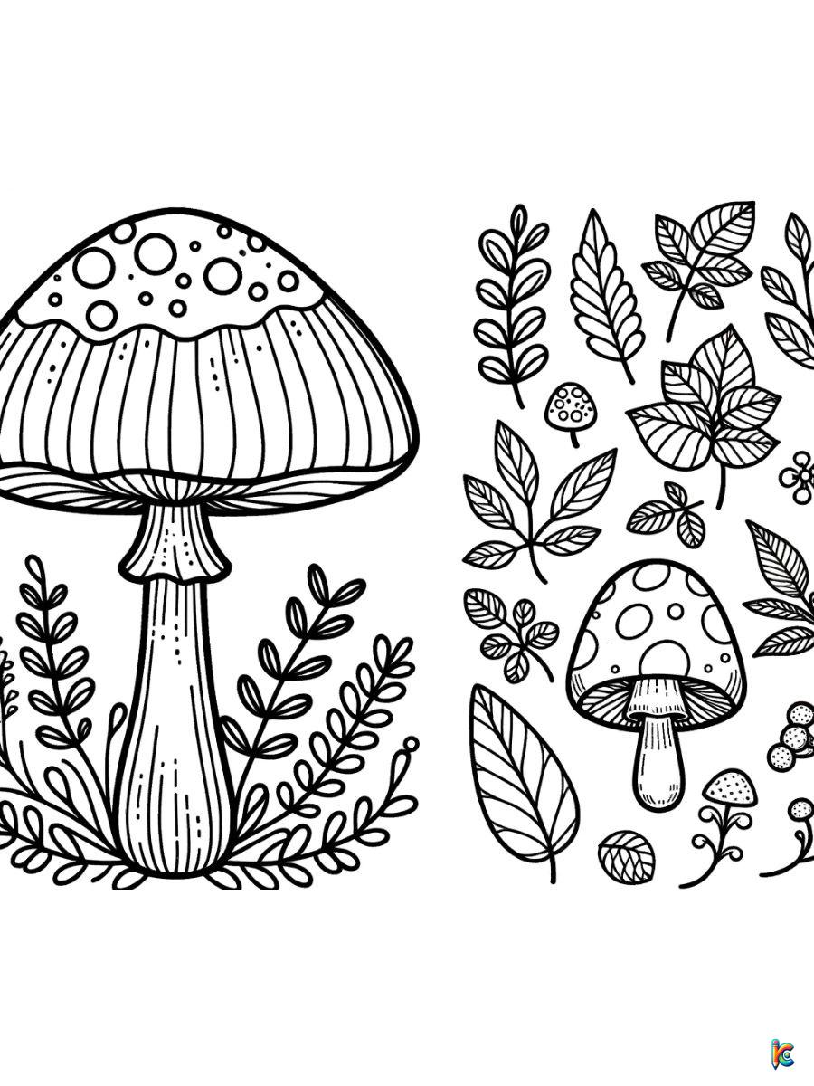 Mushroom coloring pages â