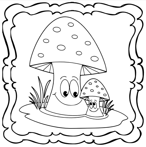 Mushroom coloring book a simple and enjoyable book for children made by teachers