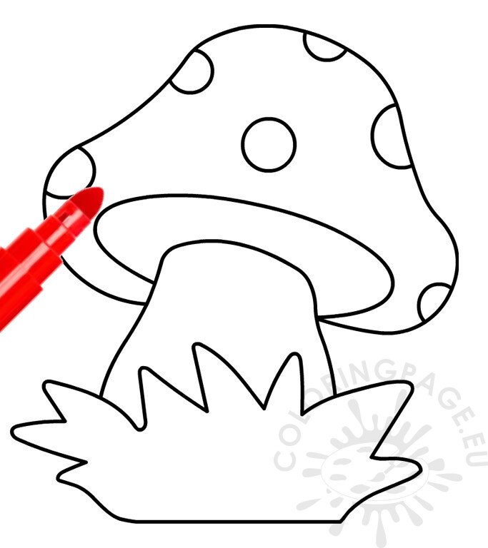 Simple mushroom coloring page coloring page