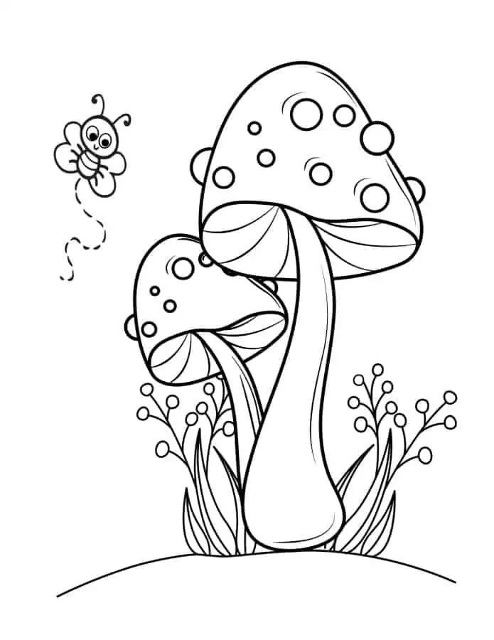 Free coloring pages of mushrooms kids adults
