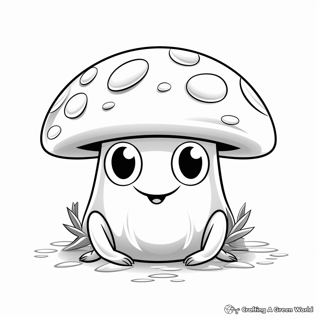 Mushroom frog coloring pages