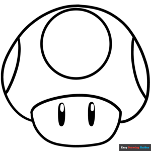 Mario mushroom coloring page easy drawing guides