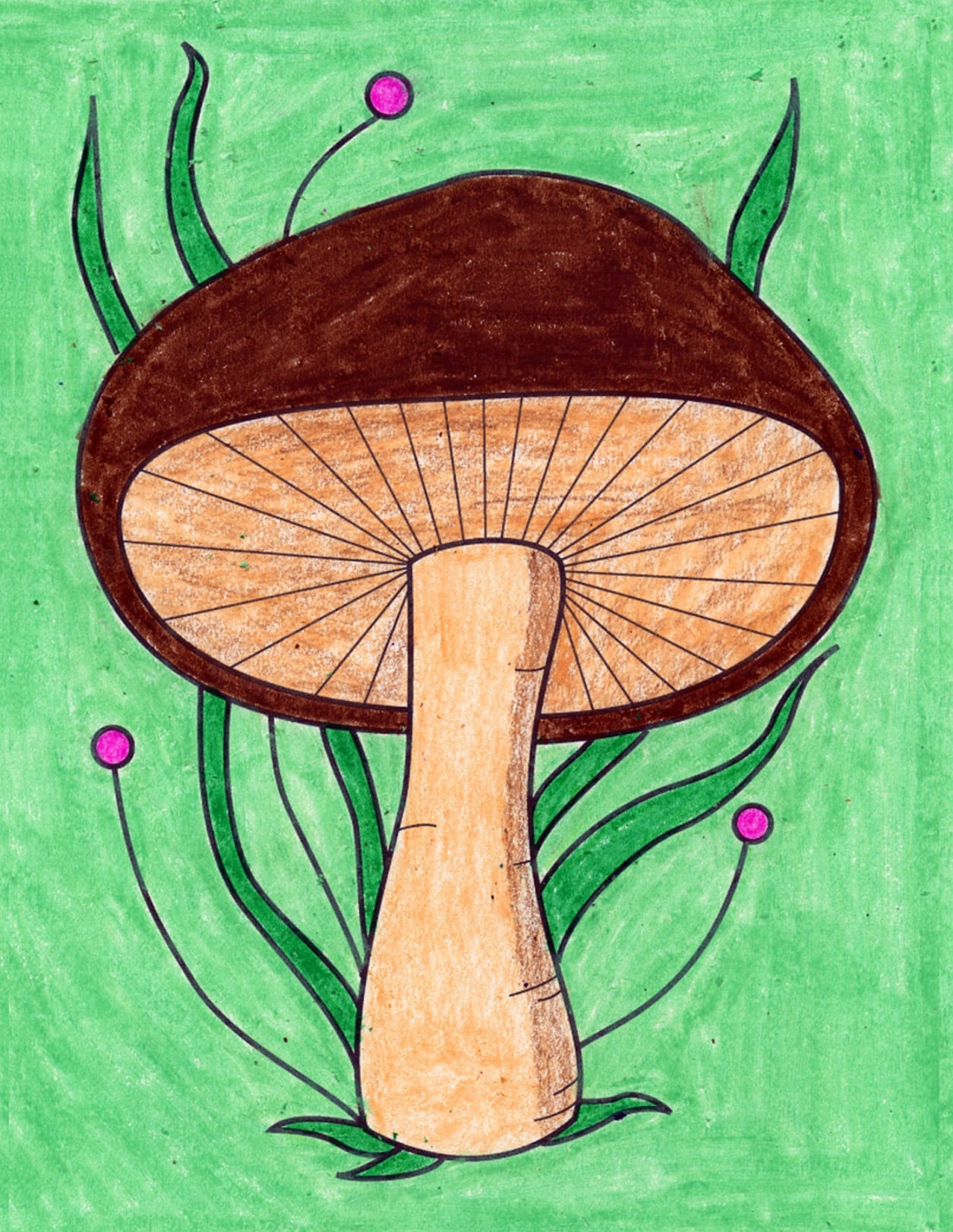Easy how to draw a mushroom tutorial mushroom coloring page