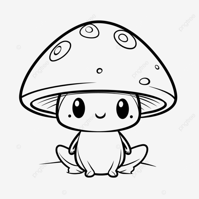 Cute kawaii mushroom coloring page outline sketch drawing vector mushroom drawing kawaii drawing wing drawing png and vector with transparent background for free download