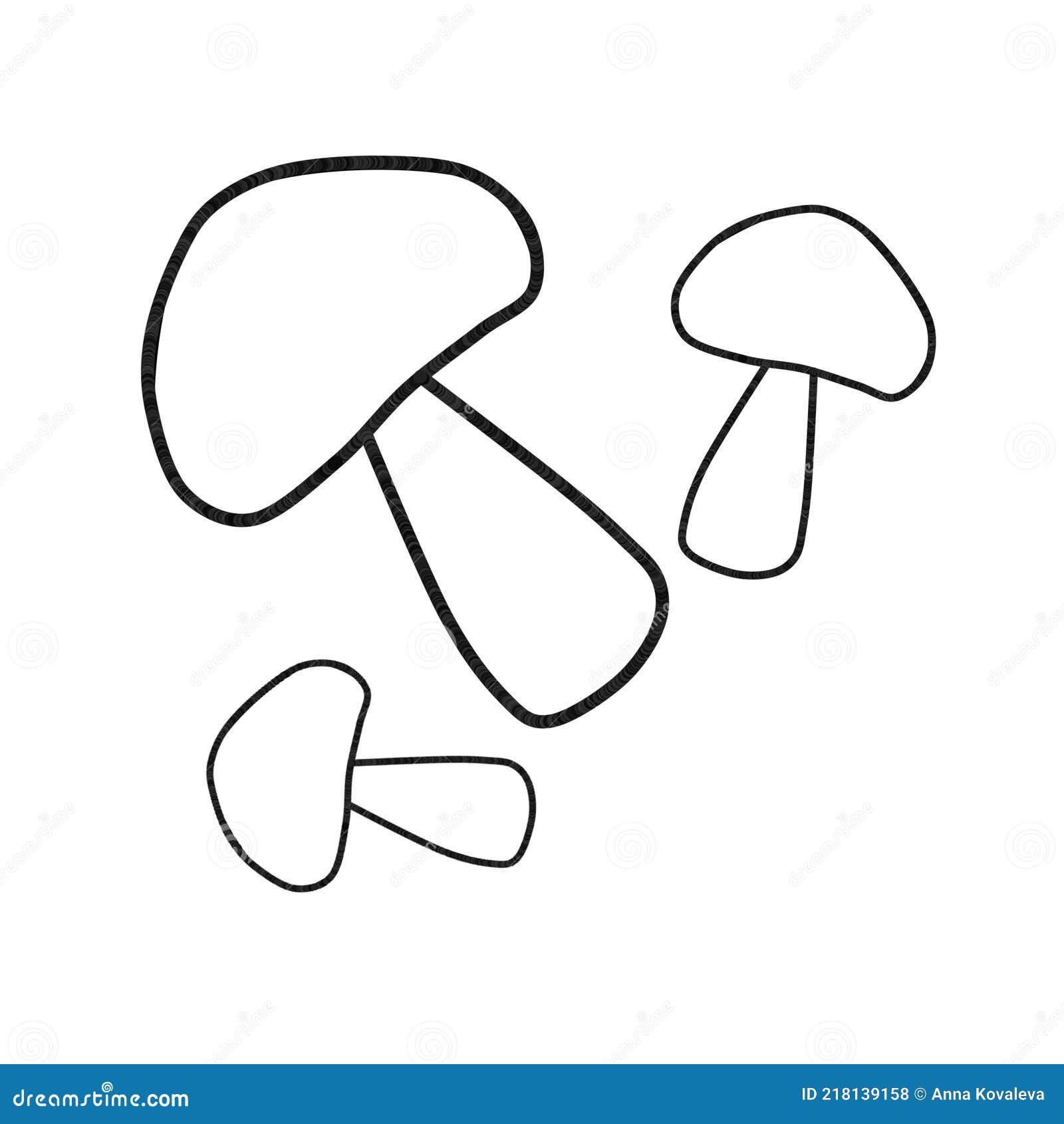 A simple image of mushrooms scribbles of mushrooms stock illustration