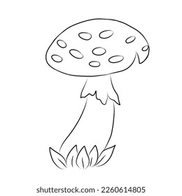 Simple coloring page cute edible mushroom stock vector royalty free