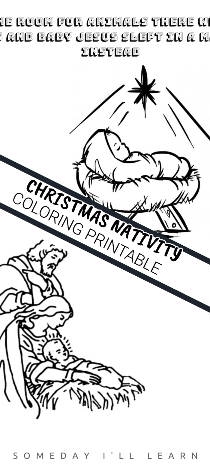Free christmas nativity coloring printable