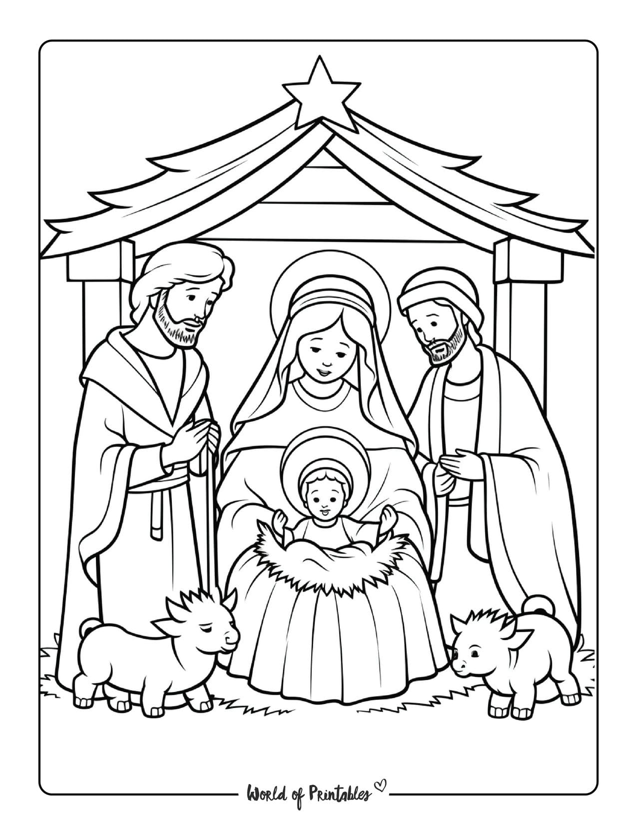 Nativity coloring pages