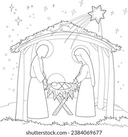 Thousand christmas nativity scene coloring royalty