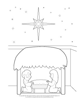 Coloring page nativity