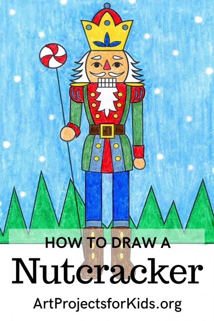 Easy how to draw a nutcracker tutorial video and coloring page
