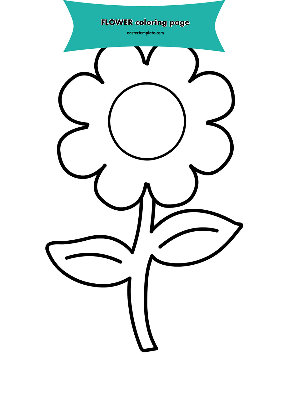 Simple flower coloring page