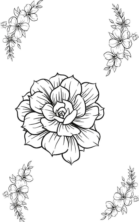 Simple flowers coloring pages