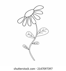 Beautiful easy flowers coloring book preschool stock vector royalty free