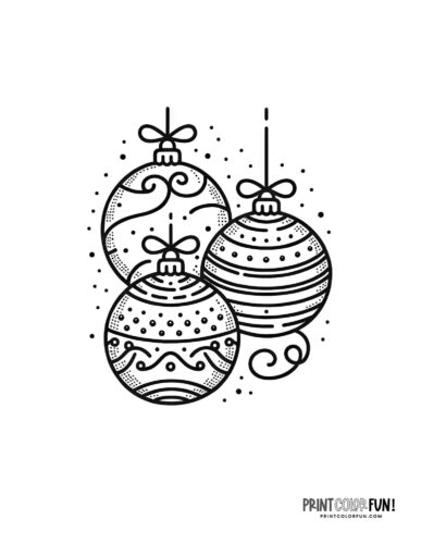 Christmas ornament clipart coloring pages for happy holiday fun at