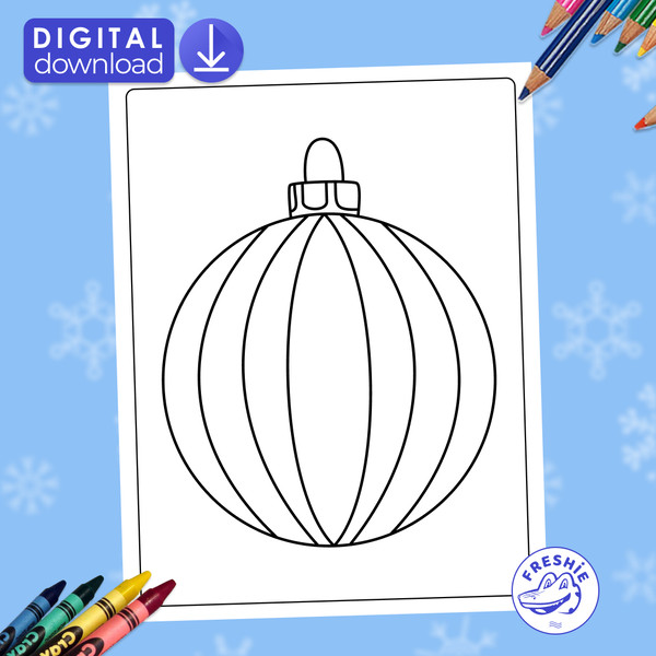 Simple christmas ornament to color in