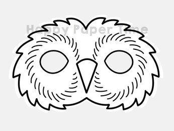 Snowy owl mask printable paper template