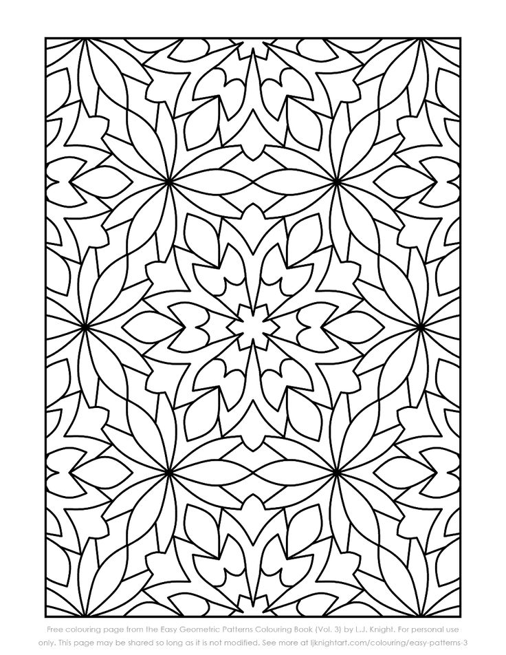 Free printable easy geometric pattern colouring page free coloring pages pattern coloring pages coloring pages