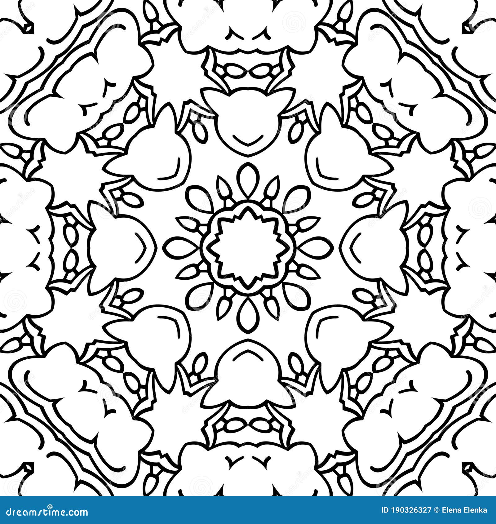 Simple coloring page seamless pattern relax ornament stock illustration