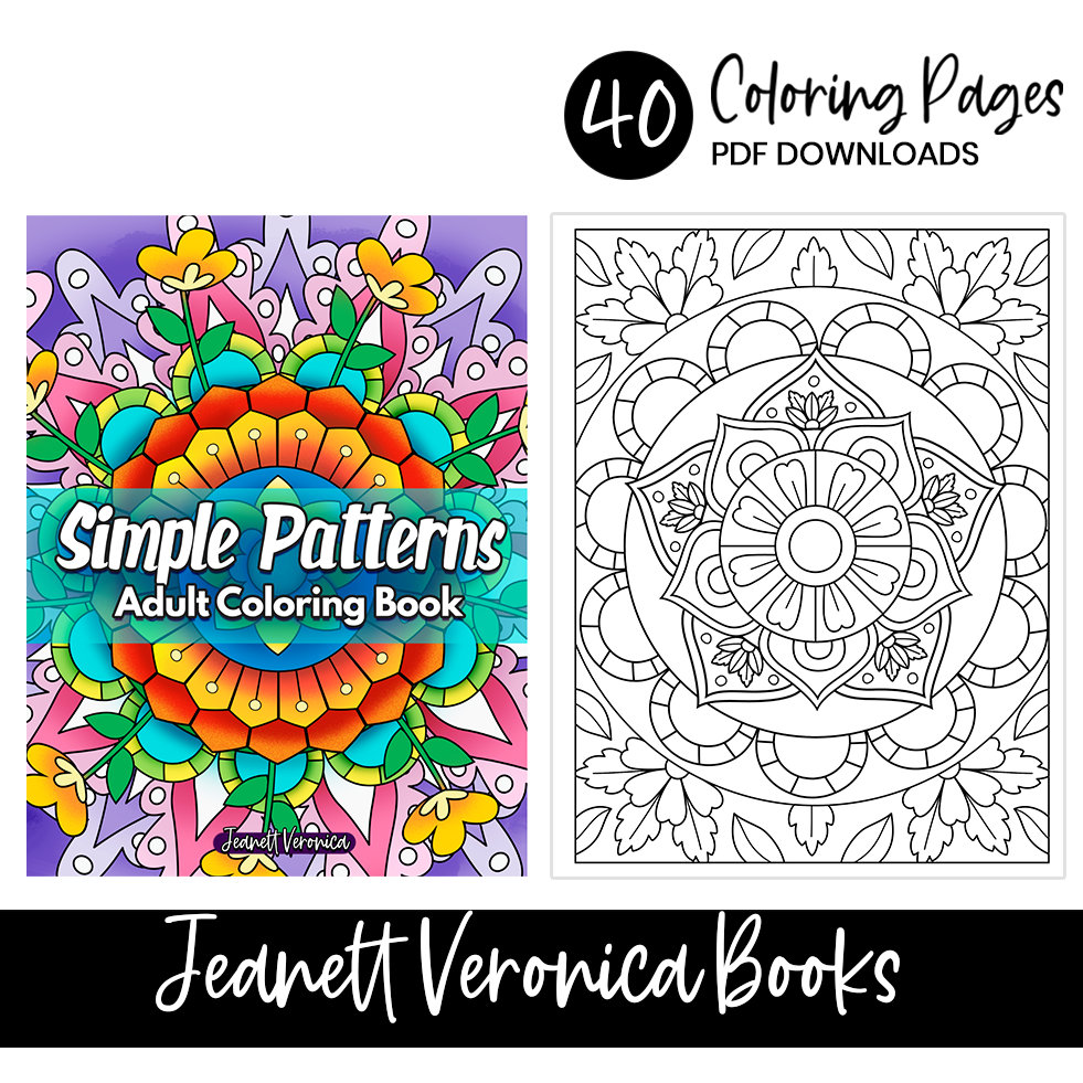 Simple patterns easy mandala inspired mindful patterns digital coloring pages instant download pdf