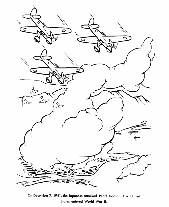 Attack on pearl harbor pearl harbor day coloring pages pearl harbor attack