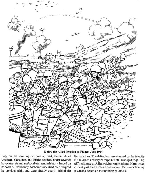 Story of world war ii coloring book â miller pads paper