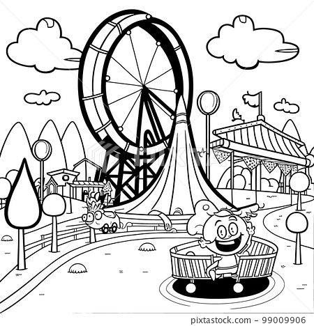 Black and white coloring page for kids line