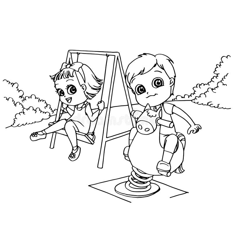 Playground coloring page stock illustrations â playground coloring page stock illustrations vectors clipart