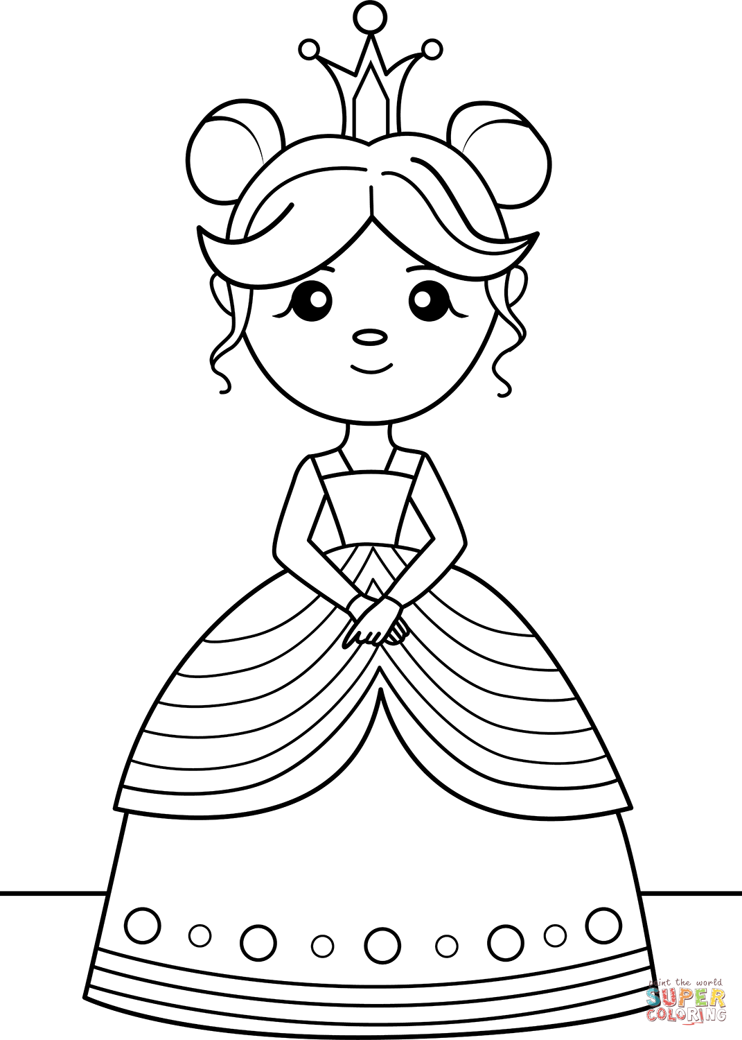 Simple princess coloring page free printable coloring pages