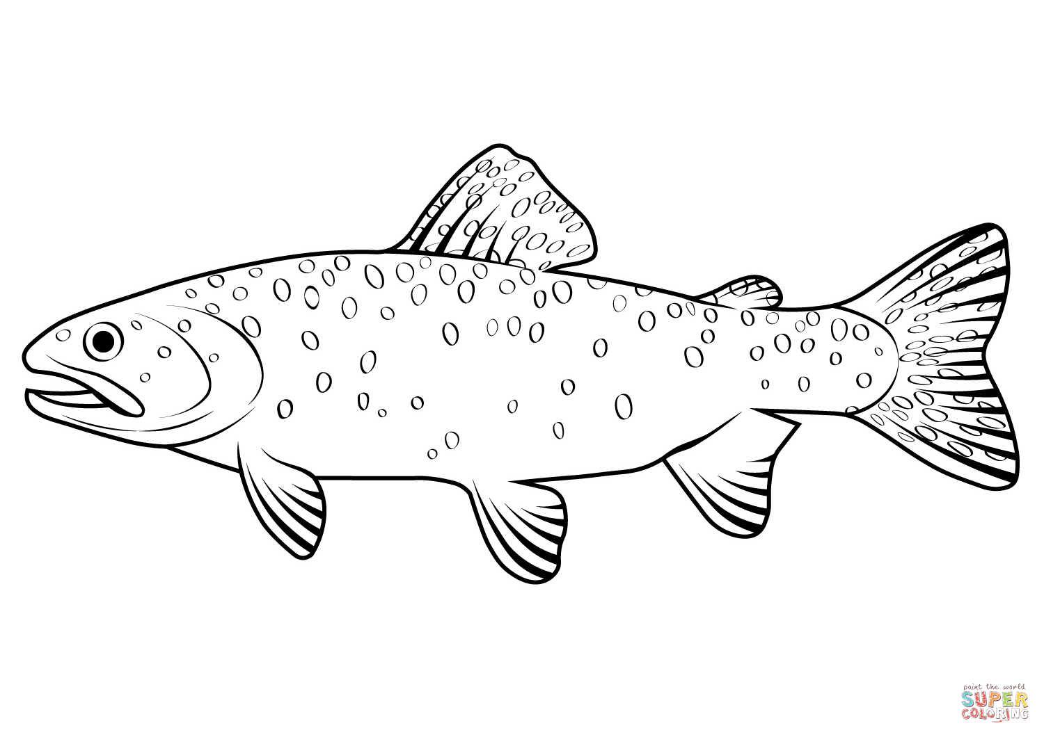 Bonneville cutthroat trout oncorhynchus clarkii utah coloring page free printable coloring pages
