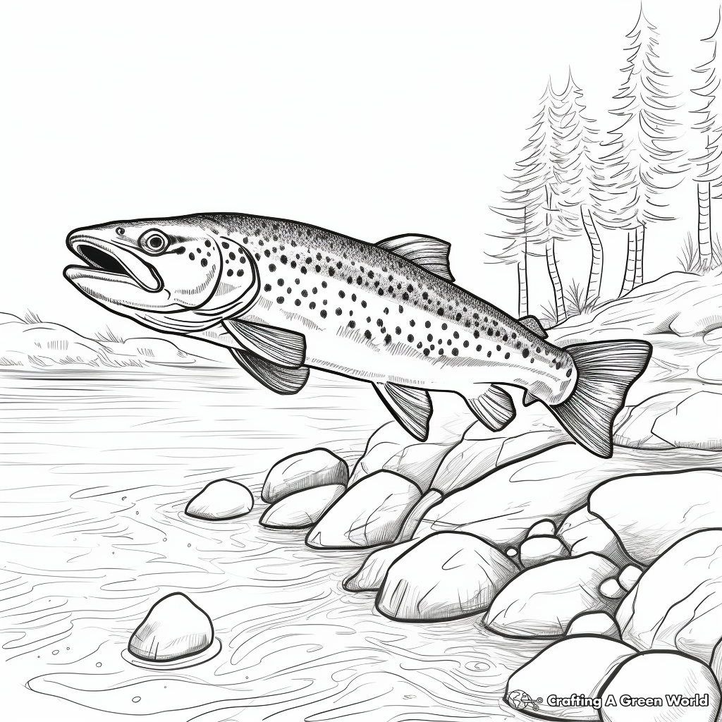 Brook trout coloring pages