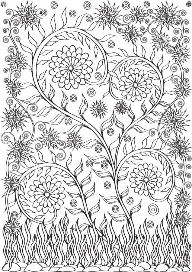 Simple relaxing coloring page