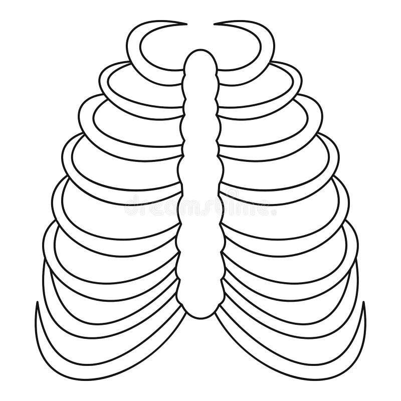 Rib cage icon outline style stock vector