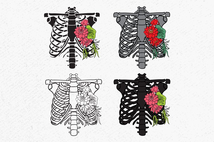 Rib cage floral svg rib cage floral svg ribcage flowers