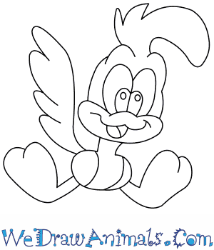 How to draw baby road runner from looney tunes