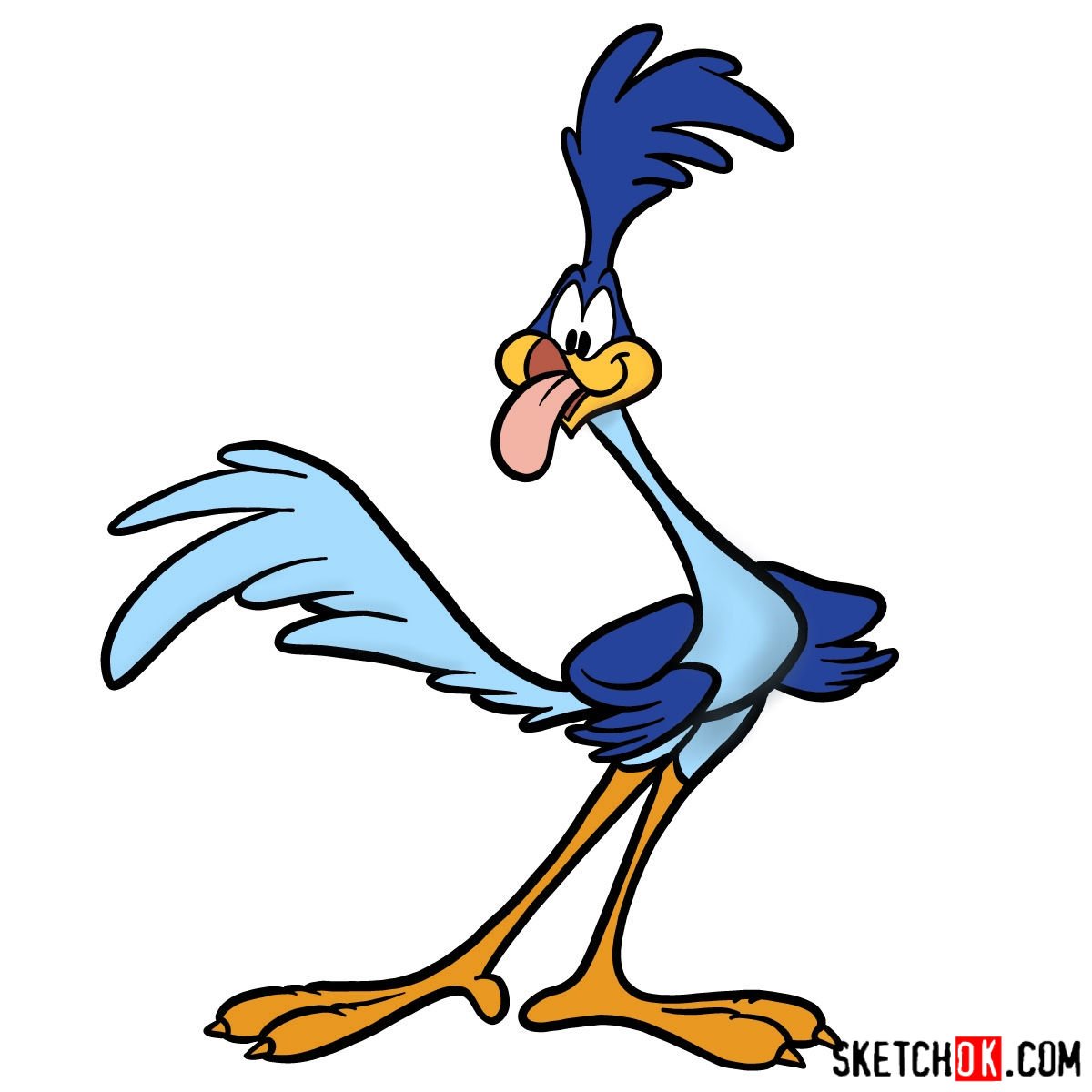 How to draw the road runner