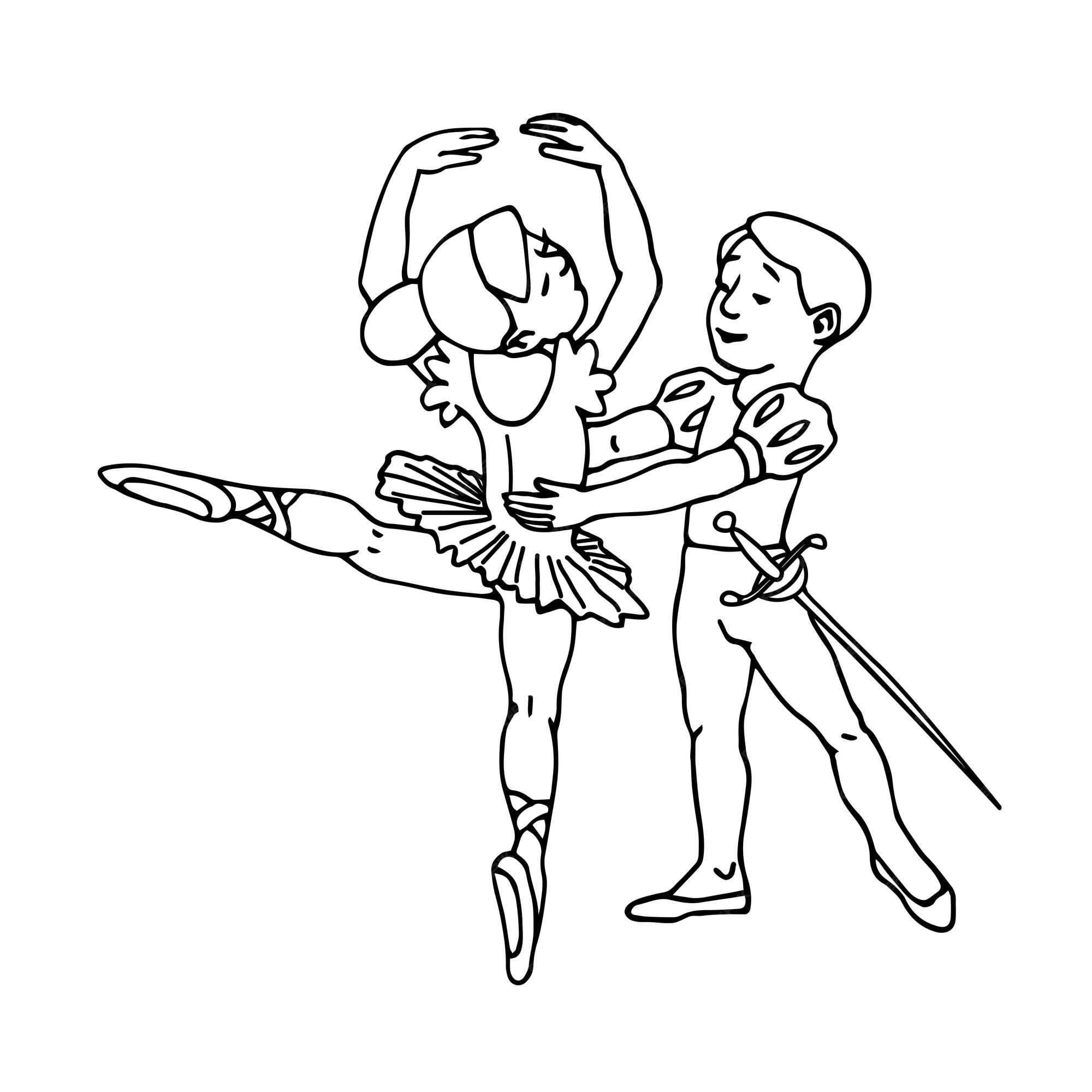 Premium vector ballet partners dance in prince and princess costumes romeo and juliet