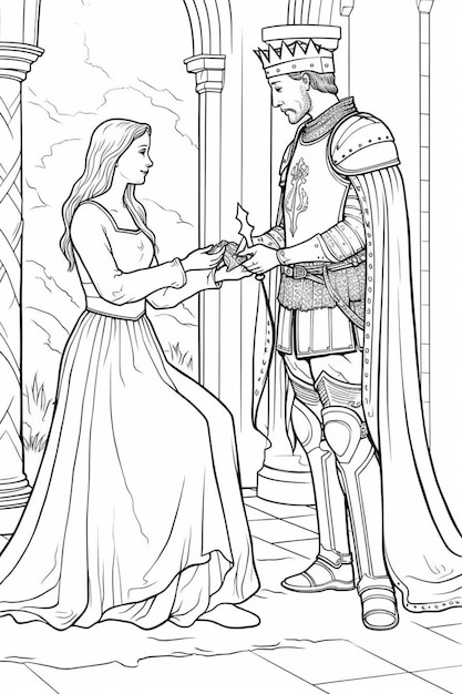 Page knight coloring images
