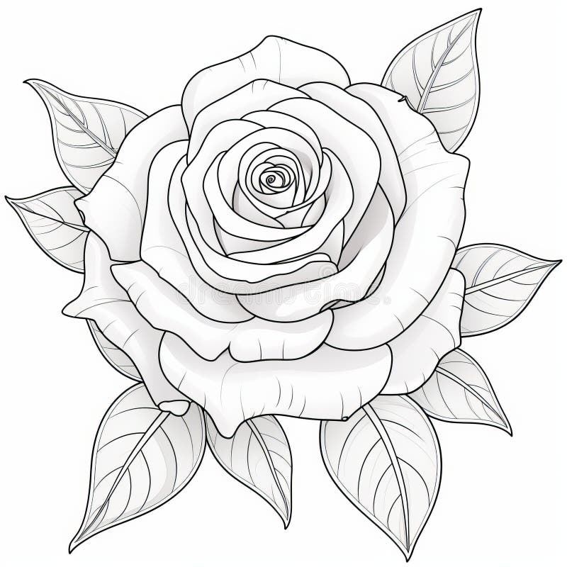 Rose coloring stock illustrations â rose coloring stock illustrations vectors clipart