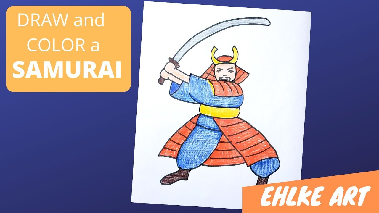 Draw and color a saurai